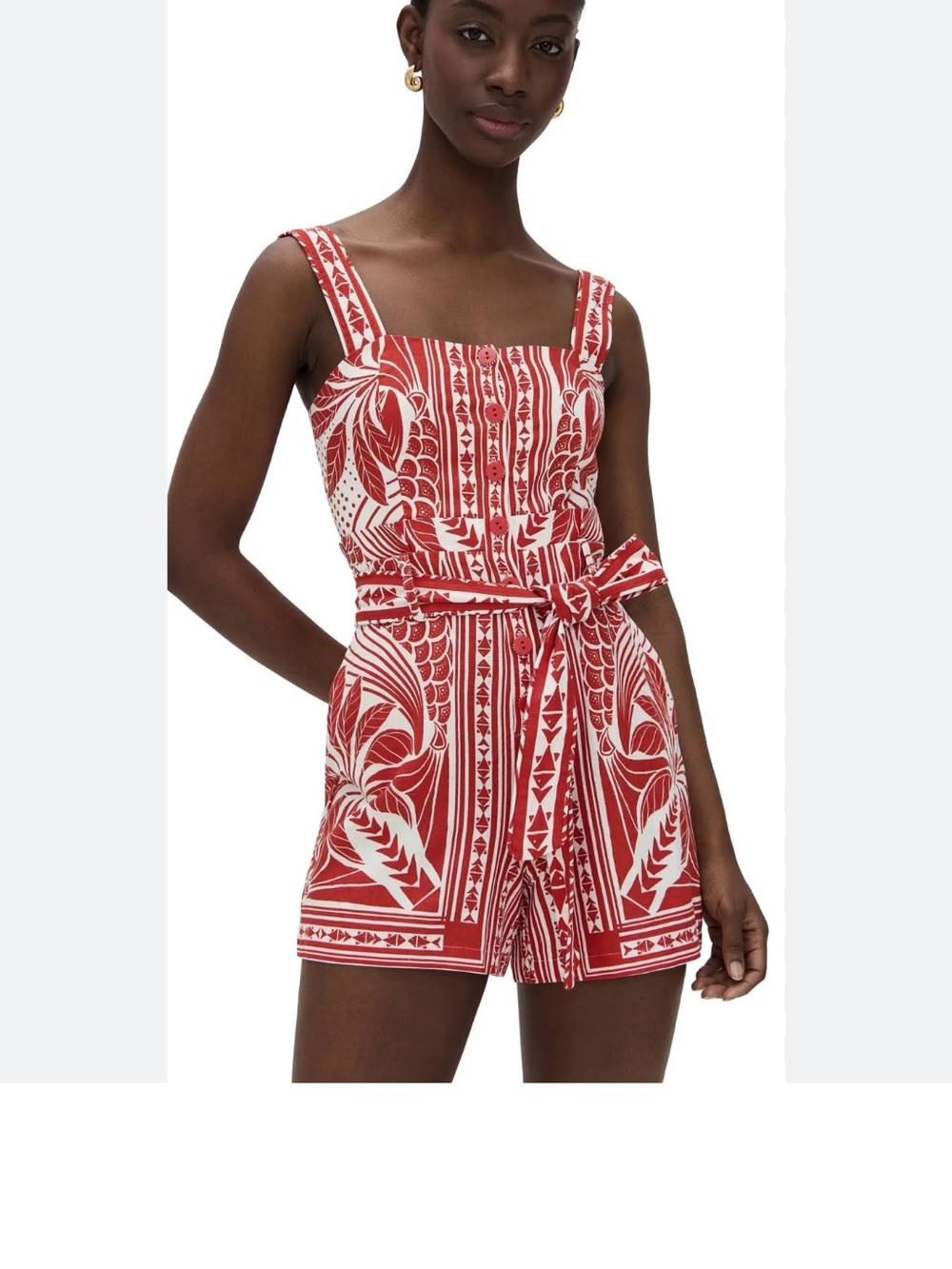 FARM Rio monochrome elegance scarf red Romper